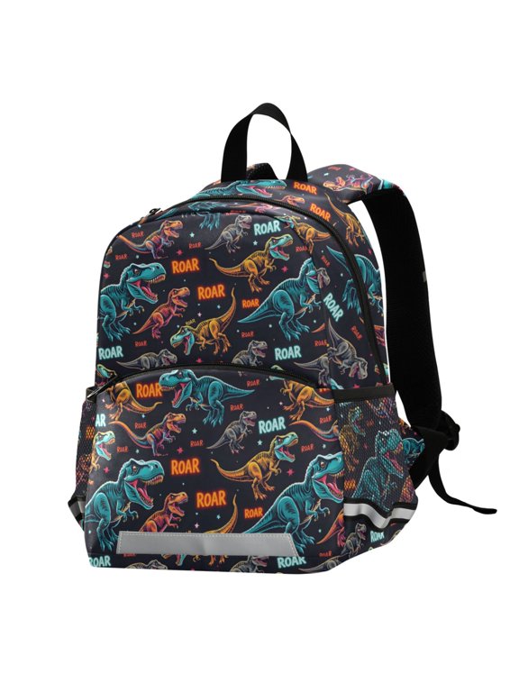 Neon Cartoon Dinosaur School Backpack Elementary Student Bookbag
