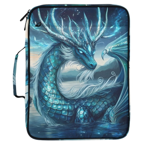 ALAZA Neon Dragon Scales Pattern Expanding Accordion File Folder 3 Ring Zipper Organizer Portable Document Binder Bag