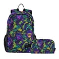 thumbnail image 1 of ALAZA Neon Funny Gorillas School Backpack Lunch Box Set Student Bookbag, 1 of 7