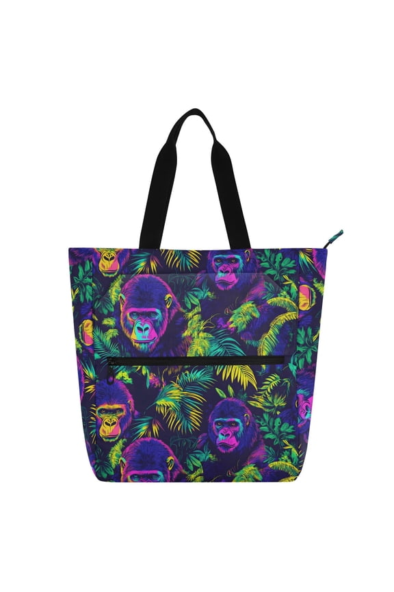 Neon Funny Gorillas School Book Bag Kids Tote Bags Handbag