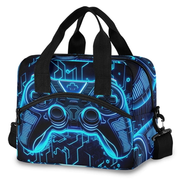 ALAZA Neon Game Controller Cool Insulated Lunch Box Large Reusable Cooler Bag with Shoulder Strap
