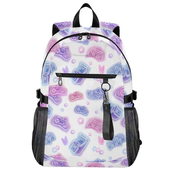 ALAZA Neon Game Controller Pattern School Backpack Travel Laptop Bag College Bookbag Casual Daypack for Women Men