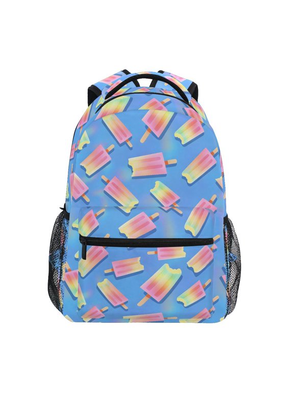 Neon Gradient Ice Cream Pattern Kids School Backpack Elementary Student Bookbag for Girls Boys Laptop Bags Travel Daypack