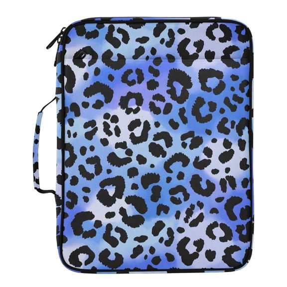 ALAZA Neon Leopard Pattern Expanding Accordion File Folder 3 Ring Zipper Binder Organizer Portable Document Bag
