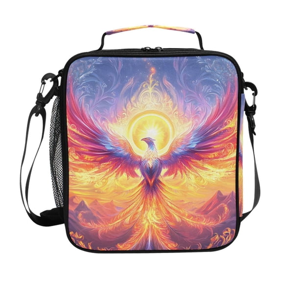 ALAZA Neon Phoenix Fire Bird Lunch Box Insulated Lunch Bag Reusable Thermal Cooler Tote School Picnic