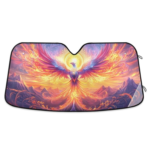 ALAZA Neon Phoenix Fire Bird Windshield Sun Shade Car Foldable Visor Block UV Rays Protector 55"x27.6"