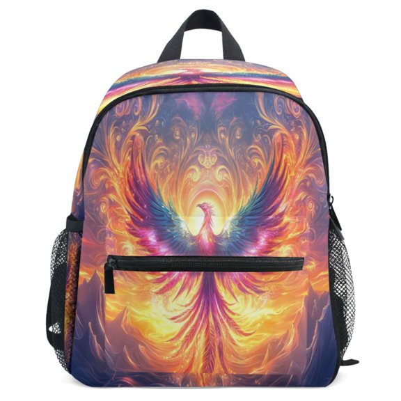 ALAZA Neon Phoenix Fire Pattern School Backpack Student Bookbag Mini Bag