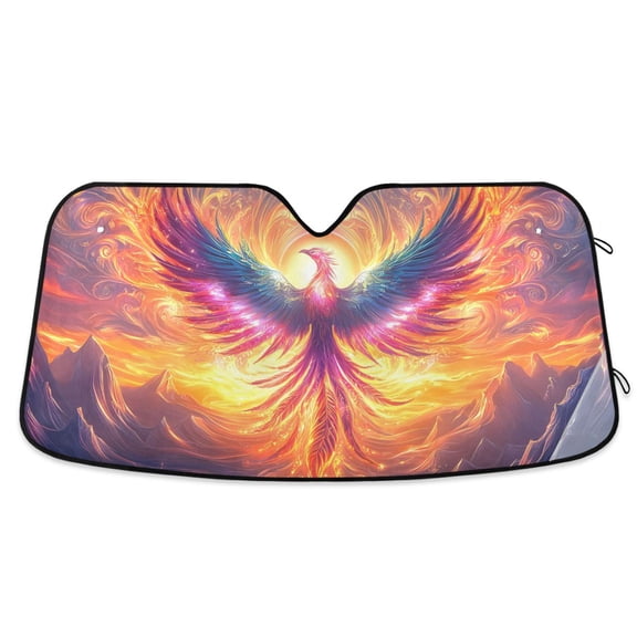 ALAZA Neon Phoenix Fire Windshield Sun Shade Car Foldable Visor Block UV Rays Protector 53"x23.5"