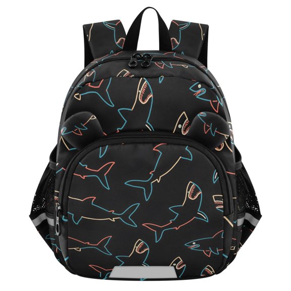 ALAZA Neon Sharks Line Mini Backpack School Bookbag Age 3-7 Medium