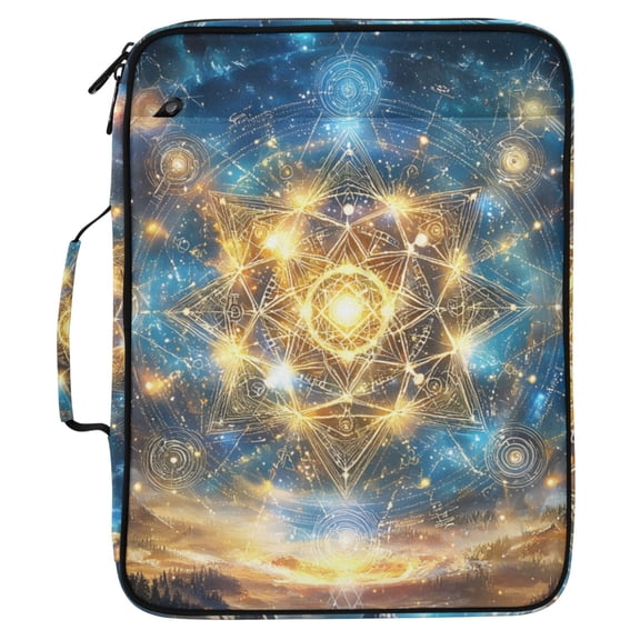 ALAZA Neon Starry Sky Night Pattern Expanding Accordion File Folder 3 Ring Zipper Organizer Portable Document Binder Bag