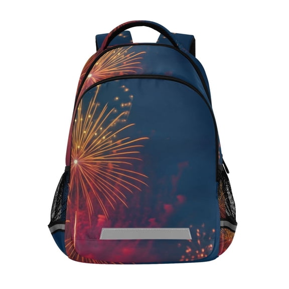 ALAZA New Year Fireworks Bloom Backpack Elementary School Bag Bookbag Travel Rucksack