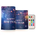 thumbnail image 1 of ALAZA New Year Fireworks Scene 2 PCs LED Flickering Flameless Candles with Remote Timer Battery Operated Candle, 1 of 7
