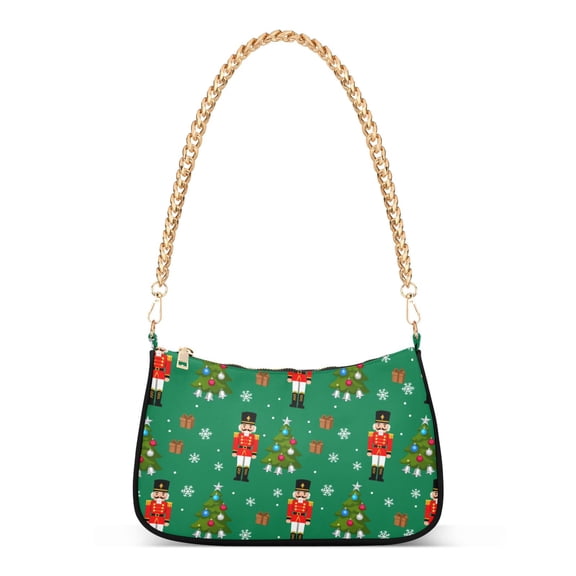 ALAZA Nutcracker Christmas Tree Women's Chain Shoulder Bag Hobo Handbag Tote Crossbody Purse