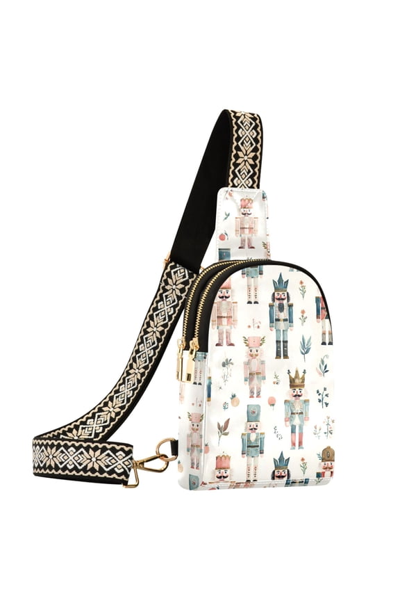 Nutcracker Soldiers Christmas Sling Bag for Women Men Waterproof Crossbody Chest Bags