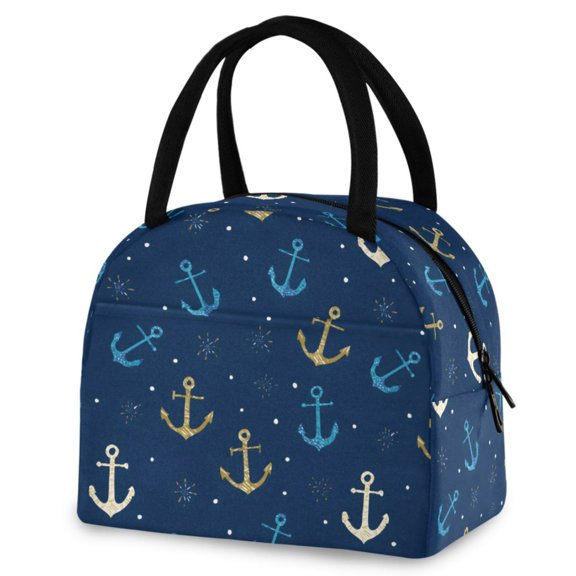ALAZA Ocean Anchors Insulated Lunch Box Reusable Cooler Tote Bag Work Office Picnic