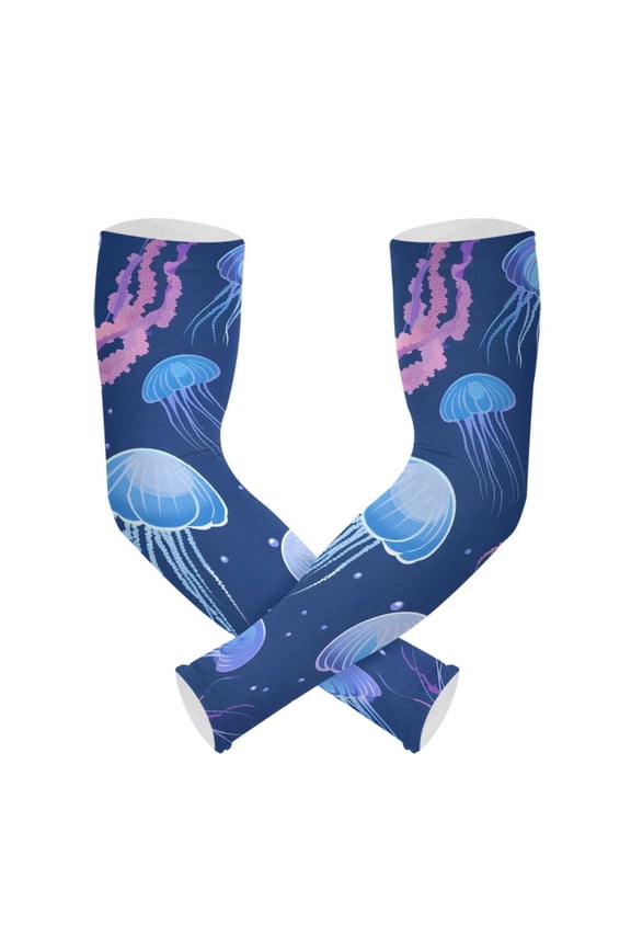 Ocean Jellyfish UV Sun Protection Arm Sleeves UPF 50+ Compression Cooling Sleeve 1 Pair