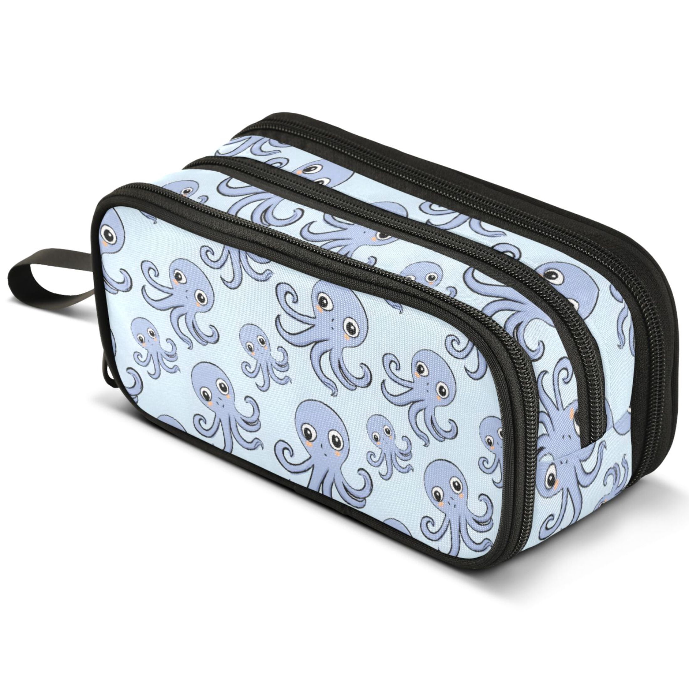 ALAZA Octopus Cute Pencil Case Bag Large 3 Compartment Pen Pouch Holder ...
