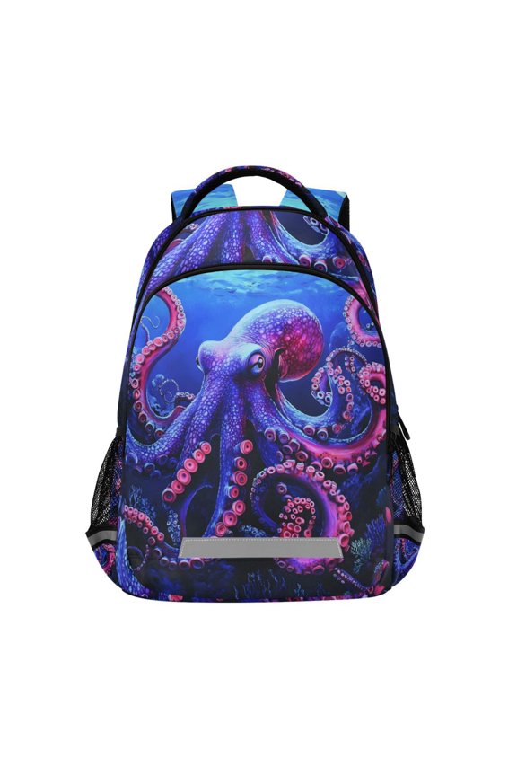 Octopus in Sea Backpack Elementary School Bag Bookbag Travel Rucksack