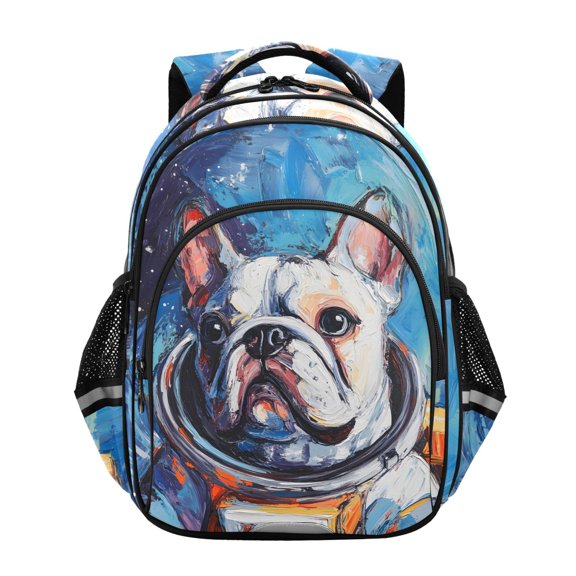 ALAZA Oil Paint Dog Astronaut School Backpack Elementary Bag Bookbag Travel Rucksack