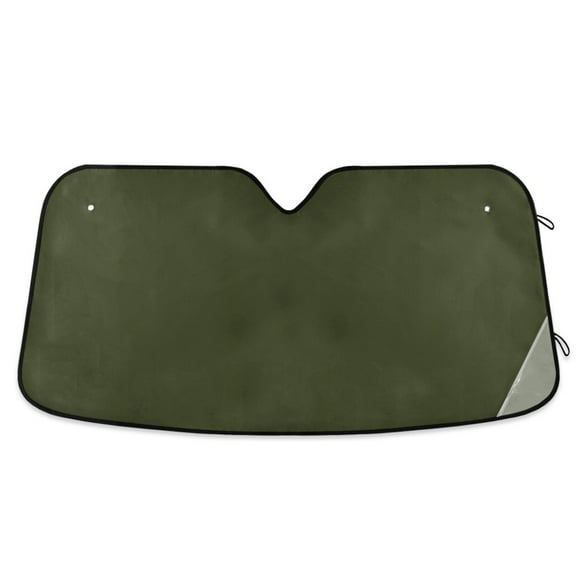 ALAZA Olive Green Solid Windshield Sun Shade Car Foldable Sun Visor Block UV Rays Protector 53"x23.5"