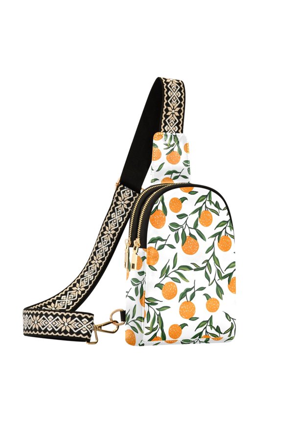 Orange Fruits Sling Bag for Women Men Waterproof Crossbody Chest Bags