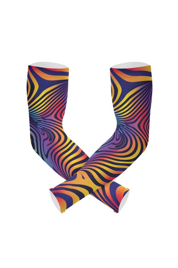 Orange Graffiti UV Sun Protection Arm Sleeves UPF 50+ Compression Cooling Sleeve 1 Pair