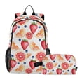 thumbnail image 1 of ALAZA Orange Strawberry School Backpack Lunch Box Set Student Bookbag, 1 of 7