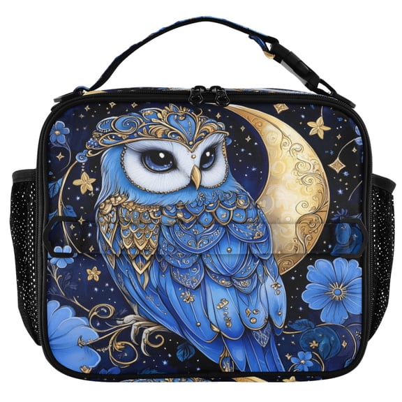 ALAZA Owl Bloom Flower Insulated Lunch Box Lunch Bag Cooler Tote with Shoulder Strap