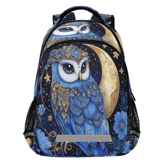 ALAZA Owl Bloom Flower Pattern Backpack Elementary School Bags Student Bookbag Travel Rucksack