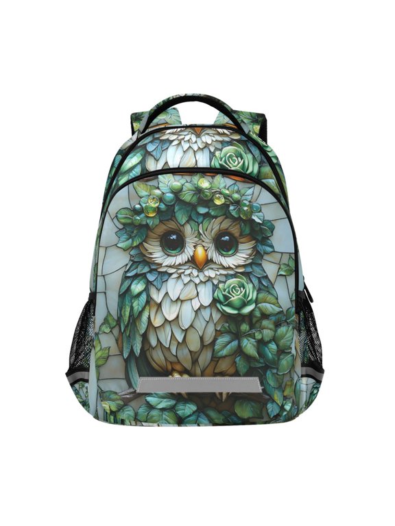 Owl Bohemia Green Backpack Elementary School Bag Bookbag Travel Rucksack