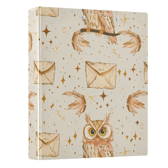 ALAZA Owl Envelope Retro 3 Ring Binder 1.5 Inch Three Ring Office Binders w/ clipboard & 3 pockets, Hold 200 Sheets, 1 pc