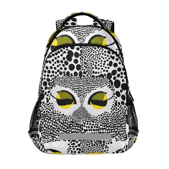 ALAZA Owl Eyes Polka Dot Backpack Elementary School Bag Bookbag Travel Rucksack