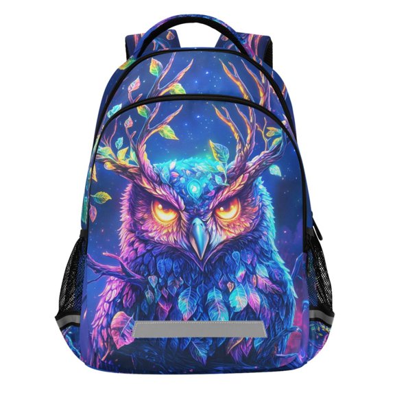 ALAZA Owl Eyes at Night Pattern Backpack Elementary School Bags Student Bookbag Travel Rucksack