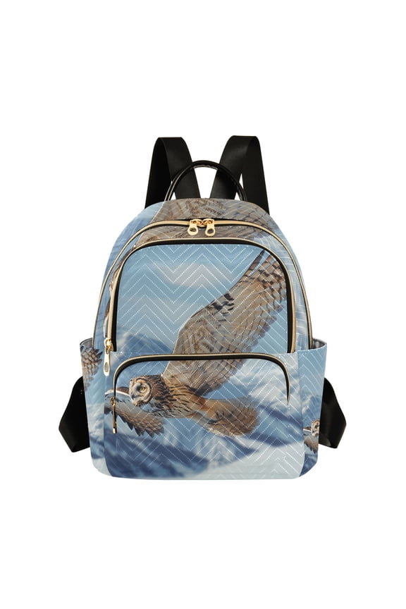Owl Flying Womens Travel Laptop Backpack Large Daypack Ladies Shoulder Bags S