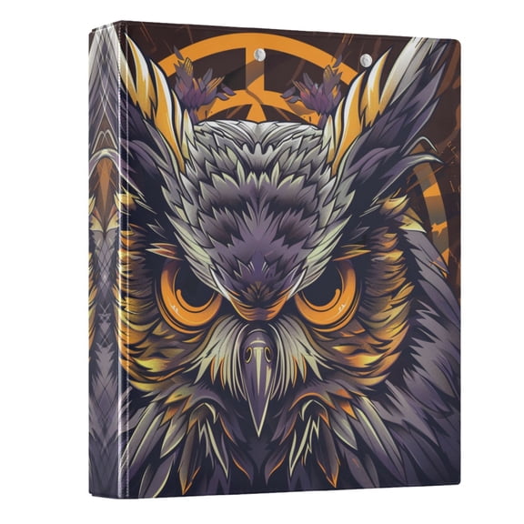 ALAZA Owl Head Portrait 3 Ring Binder 1.5 Inch Three Ring Office Binders w/ clipboard & 3 pockets, Hold 200 Sheets, 1 pc