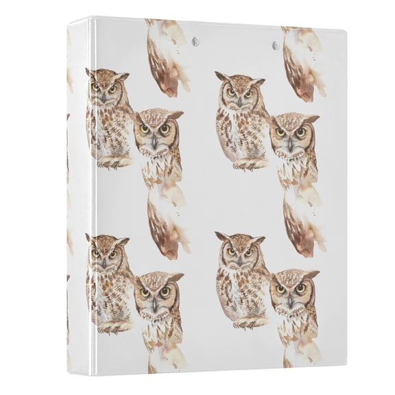 ALAZA Owl Prints Animal 3 Ring Binder 1.5 Inch Three Ring Office Binders w/ clipboard & 3 pockets, Hold 200 Sheets, 1 pc