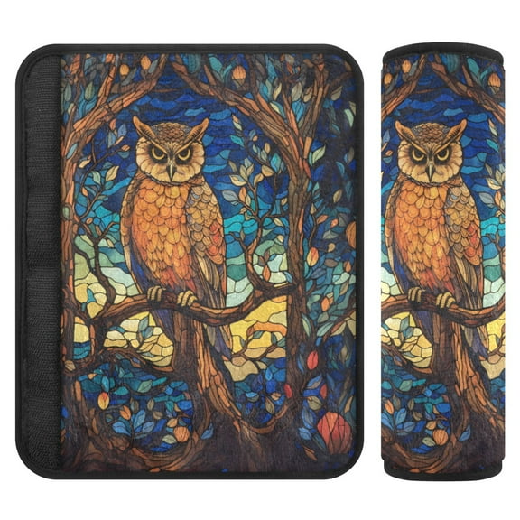 ALAZA Owl on Branch Car Seat Belt Adjuster Neck Covers Shoulder Cushions Pads S