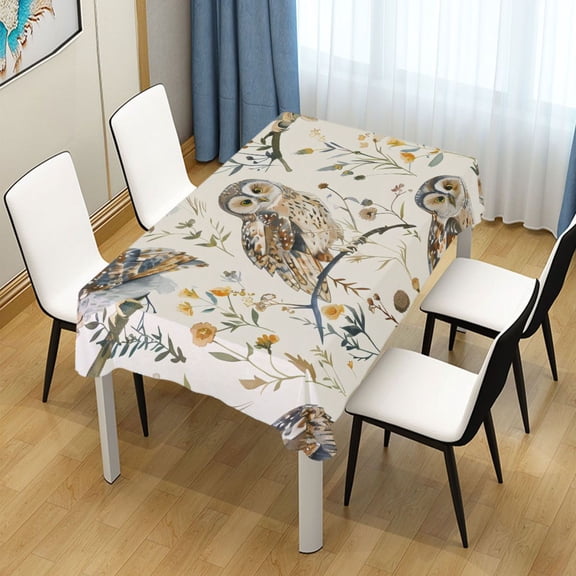 ALAZA Owl on Tree Branch Rectangle Tablecloth Tablecover Dinning Table Cloth 60"x120"