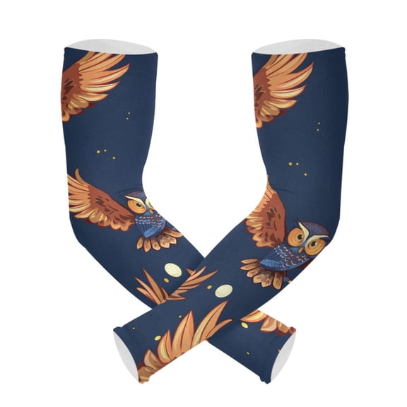 ALAZA Owls Fly UV Sun Protection Arm Sleeves UPF 50+ Compression Cooling Sleeve 1 Pair