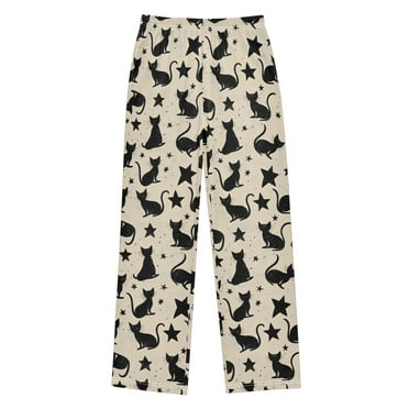 ALAZA Pajama Pants Cat and Stars Pj Bottoms Sleepwear Lounge with Pockets M