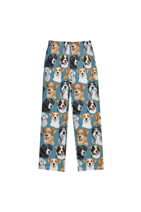 Pajama Pants Cute Cartoon Beagles Dogs Pj Bottoms Sleepwear Lounge with Pockets L
