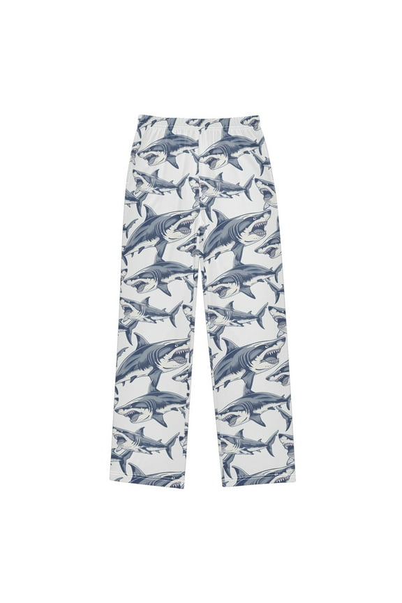 Pajama Pants Shark Pj Bottoms Sleepwear Lounge with Pockets L