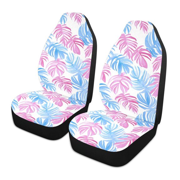 ALAZA Palm Leaf Car Seat Covers 2 PCs Universal Auto Front Seats Interior Protector