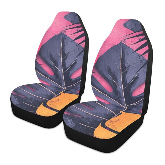 ALAZA Palm Leaf Car Seat Covers 2 PCs Universal Auto Front Seats Interior Protector
