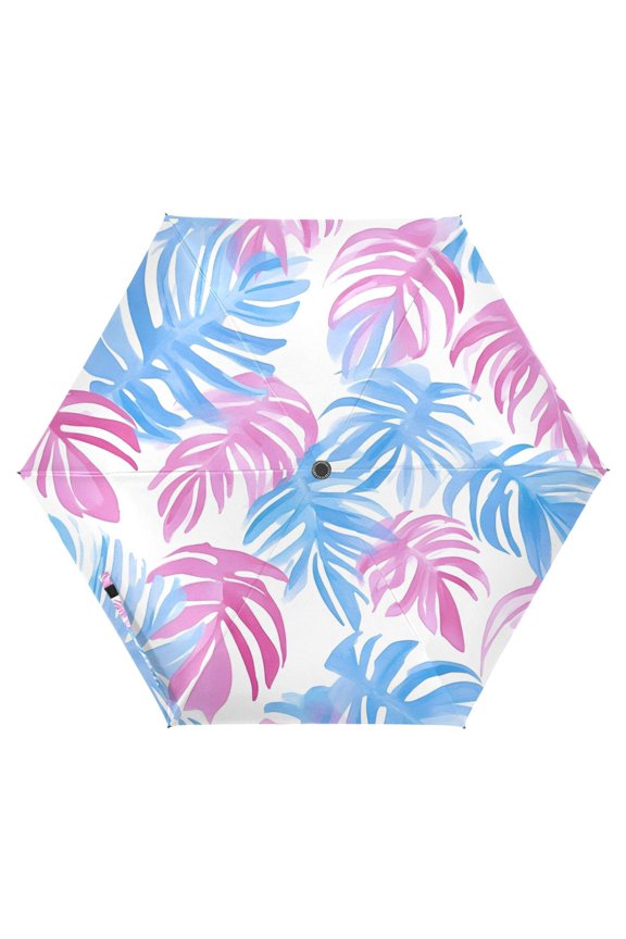 Palm Leaf UPF 50+ Compact Folding Umbrella for Rain Travel Umbrella Packable