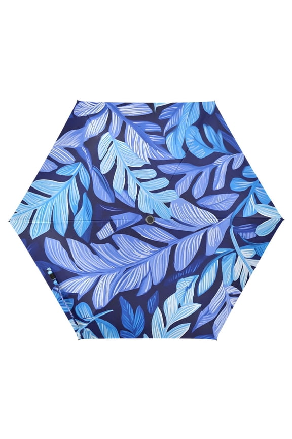 Palm Leaf-c1 UPF 50+ Compact Folding Umbrella for Rain Travel Umbrella Packable