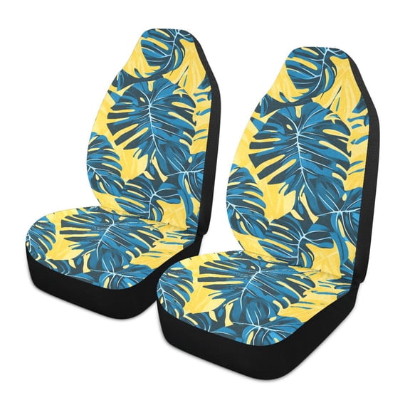ALAZA Palm Leaf-c6 Car Seat Covers 2 PCs Universal Auto Front Seats Interior Protector