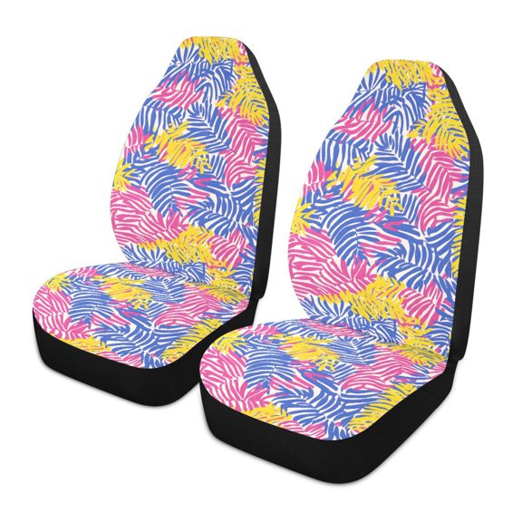ALAZA Palm Leaf-c7 Car Seat Covers 2 PCs Universal Auto Front Seats Interior Protector
