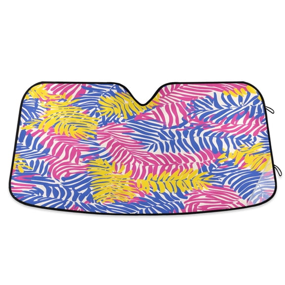 ALAZA Palm Leaf-c7 Windshield Sun Shade Car Foldable Sun Visor Block UV Rays Protector 55"x27.6"