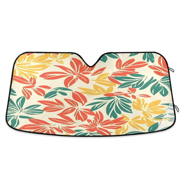 ALAZA Palm Leaf-d1 Windshield Sun Shade Car Foldable Sun Visor Block UV Rays Protector 55"x27.6"